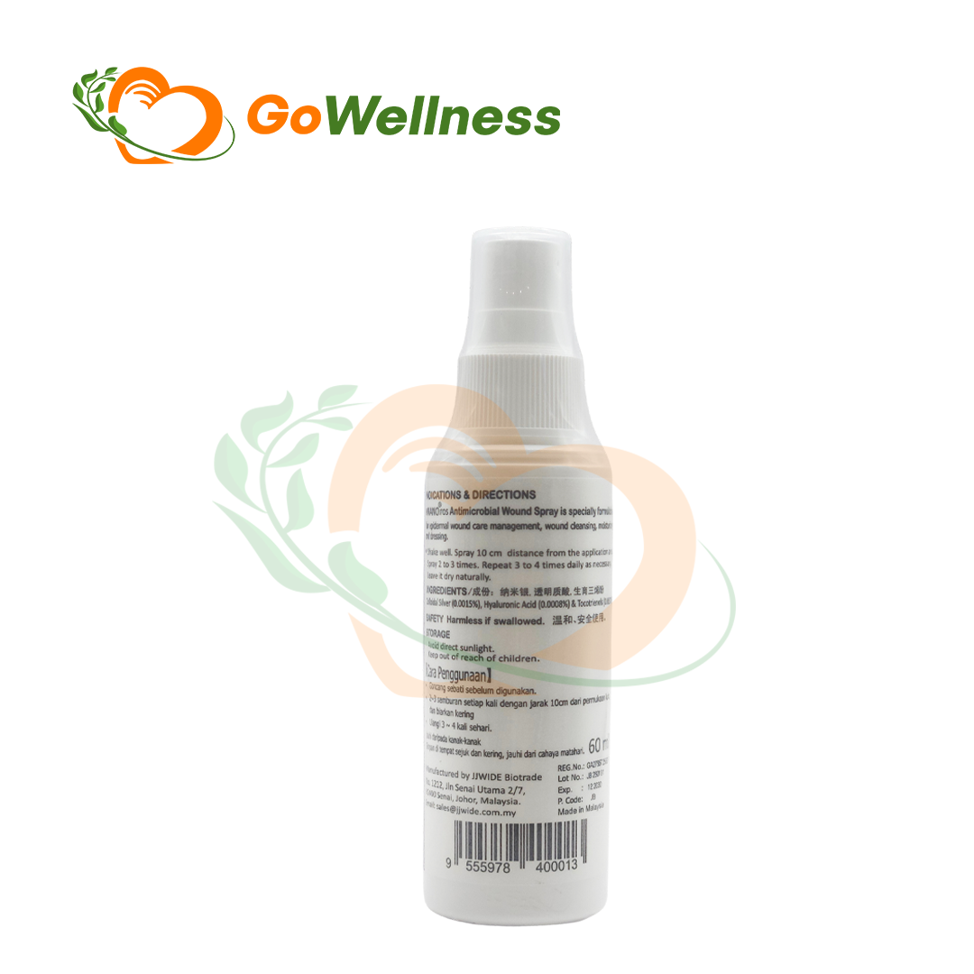ONANO ROS ANTIMICROBIAL WOUND SPRAY 60ML | Diabetic Foot Ulcer | Bed Sore | Burn Relief | Fast Healing - Image 3